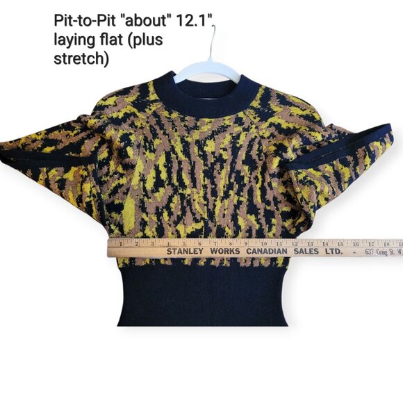 Kate Spade New York Mockneck Hazelnut Print Midi Sweater Dress XS EUC - Picture 9 of 11